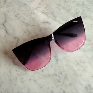 Quay Come Thru Pink Gradient Cat Eye Sunglasses 56mm